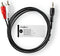 Nedis Stereo-Audiokabel - 3,5 mm Male - 2x RCA Male - Vernikkeld - 1.50 m - Rond - Zwart - Label