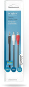 Nedis Stereo-Audiokabel - 3,5 mm Male - 2x RCA Male - Vernikkeld - 1.00 m - Rond - Zwart - Doos