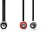 Nedis Stereo-Audiokabel - 3,5 mm Male - 2x RCA Male - Vernikkeld - 5.00 m - Rond - Zwart - Doos