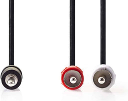 Nedis Stereo-Audiokabel - 3,5 mm Male - 2x RCA Male - Vernikkeld - 1.50 m - Rond - Zwart - Doos