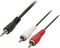 Nedis Stereo-Audiokabel - 3,5 mm Male - 2x RCA Male - Vernikkeld - 3.00 m - Rond - Zwart - Polybag