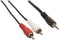 Nedis Stereo-Audiokabel - 3,5 mm Male - 2x RCA Male - Vernikkeld - 3.00 m - Rond - Zwart - Polybag