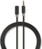 Nedis Stereo-Audiokabel - 3,5 mm Male - 3,5 mm Female - Verguld - 1.00 m - Rond - Antraciet - Doos