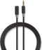 Nedis Stereo-Audiokabel - 3,5 mm Male - 3,5 mm Female - Verguld - 3.00 m - Rond - Antraciet - Doos
