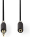 Nedis Stereo-Audiokabel - 3,5 mm Male - 3,5 mm Female - Verguld - 5.00 m - Rond - Antraciet - Doos