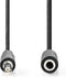 Nedis Stereo-Audiokabel - 3,5 mm Male - 3,5 mm Female - Vernikkeld - 10.0 m - Rond - Zwart - Label