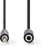 Nedis Stereo-Audiokabel - 3,5 mm Male - 3,5 mm Female - Vernikkeld - 5.00 m - Rond - Zwart - Envelop