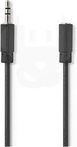 Nedis Stereo-Audiokabel - 3,5 mm Male - 3,5 mm Female - Vernikkeld - 10.0 m - Rond - Zwart - Envelop