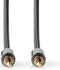 Nedis Stereo-Audiokabel - 3,5 mm Male - 3,5 mm Male - Verguld - 1.00 m - Rond - Antraciet / Gun Metal Grijs - Cover Window Box