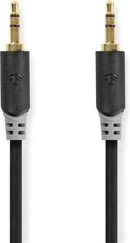 Nedis Stereo-Audiokabel - 3,5 mm Male - 3,5 mm Male - Verguld - 1.00 m - Rond - Antraciet - Doos