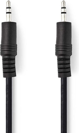 Nedis Stereo-Audiokabel - 3,5 mm Male - 3,5 mm Male - Vernikkeld - 0.50 m - Rond - Zwart - Blister