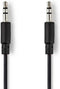Nedis Stereo-Audiokabel - 3,5 mm Male - 3,5 mm Male - Vernikkeld - 1.00 m - Gekruld - Zwart - Envelop