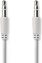 Nedis Stereo-Audiokabel - 3,5 mm Male - 3,5 mm Male - Vernikkeld - 1.00 m - Rond - Wit