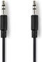 Nedis Stereo-Audiokabel - 3,5 mm Male - 3,5 mm Male - Vernikkeld - 1.00 m - Gekruld - Zwart - Envelop