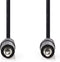 Nedis Stereo-Audiokabel - 3,5 mm Male - 3,5 mm Male - Vernikkeld - 0.50 m - Rond - Zwart - Blister