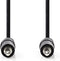 Nedis Stereo-Audiokabel - 3,5 mm Male - 3,5 mm Male - Vernikkeld - 0.50 m - Rond - Zwart - Label