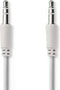 Nedis Stereo-Audiokabel - 3,5 mm Male - 3,5 mm Male - Vernikkeld - 1.00 m - Rond - Wit
