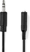 Nedis Stereo-Audiokabel - 3,5 mm Male - 6,35 mm Female - Vernikkeld - 0.20 m - Rond - Zwart - Envelop