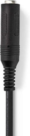Nedis Stereo-Audiokabel - 3,5 mm Male - 6,35 mm Female - Vernikkeld - 0.20 m - Rond - Zwart - Envelop