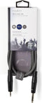 Nedis Stereo-Audiokabel - 6,35 mm Male - 3,5 mm Male - Vernikkeld - 1.50 m - Rond - Donkergrijs - Kartonnen Sleeve