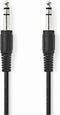 Nedis Stereo-Audiokabel - 6,35 mm Male - 6,35 mm Male - Vernikkeld - 2.00 m - Rond - Zwart - Label