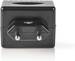 Nedis Stopcontact-Adapter - Type C (CEE 7/16) - 100 - 240 V AC 50/60 Hz - 12 V DC - 6 W - Netvoeding - 0.3 A - Zwart - Kunststof