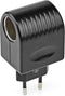Nedis Stopcontact-Adapter - Type C (CEE 7/16) - 100 - 240 V AC 50/60 Hz - 12 V DC - 6 W - Netvoeding - 0.3 A - Zwart - Kunststof