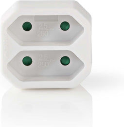 Nedis Stopcontact-Splitter - Type-F (CEE 7/7) - 250 V AC 50 Hz - Frans / Type-C (CEE 7/16) - 250 V AC 50/60 Hz - 2.5 A - 1100 W - Wit
