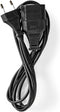 Nedis Stroomkabel - Euro Male - Euro Female - Recht - Recht - Vernikkeld - 5.00 m - Rond - PVC - Zwart - Label