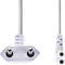 Nedis Stroomkabel - Euro Male - IEC-320-C7 - Gehoekt - Links Gehoekt - Vernikkeld - 3.00 m - Plat - PVC - Wit - Label