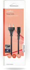 Nedis Stroomkabel - Euro Male - IEC-320-C7 - Recht - Recht - Vernikkeld - 2.00 m - Plat - PVC - Zwart - Doos