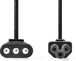 Nedis Stroomkabel - Italië Male - IEC-320-C5 - Recht - Recht - Vernikkeld - 2.00 m - Rond - PVC - Zwart - Label