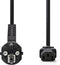 Nedis Stroomkabel - Type F (CEE 7/7) Male - IEC-320-C13 - Gehoekt - Recht - Vernikkeld - 2.00 m - Rond - PVC - Zwart - Label