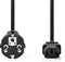 Nedis Stroomkabel | Type F (CEE 7/7) Male | IEC-320-C13 | Recht | Recht | Vernikkeld | 3.00 m | Rond | PVC | Zwart | Label