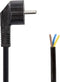 Nedis Stroomkabel - Type F (CEE 7/7) Male - Open - Gehoekt - Recht - Vernikkeld - 3.00 m - Rond - PVC - Zwart - Envelop