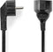 Nedis Stroomkabel - Type F (CEE 7/7) Male - Type F (CEE 7/7) Female - Gehoekt - Recht - Vernikkeld - 5.00 m - Rond - PVC - Zwart - Envelop