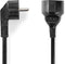 Nedis Stroomkabel - Type F (CEE 7/7) Male - Type F (CEE 7/7) Female - Gehoekt - Recht - Vernikkeld - 5.00 m - Rond - PVC - Zwart - Label