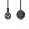 Nedis Stroomkabel - Type F (CEE 7/7) Male - Type F (CEE 7/7) Female - Gehoekt - Recht - Vernikkeld - 3.00 m - Rond - PVC - Zwart - Envelop
