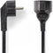 Nedis Stroomkabel - Type F (CEE 7/7) Male - Type F (CEE 7/7) Female - Gehoekt - Recht - Vernikkeld - 3.00 m - Rond - PVC - Zwart - Envelop