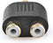 Nedis Subwoofer-Adapter - RCA Male - 2x RCA Female - Verguld - Recht - ABS - Zwart - 10 Stuks - Polybag