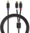 Nedis Subwoofer-Kabel - RCA Male - 2x RCA Female - Verguld - 0.20 m - Rond - 4.0 mm - Antraciet - Doos