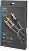 Nedis Subwoofer-Kabel - RCA Male - 2x RCA Male - Verguld - 3.00 m - Rond - 4.5 mm - Grijs / Gun Metal Grijs - Cover Window Box