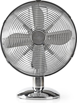 Nedis Tafelventilator - Netvoeding - Diameter: 300 mm - 35 W - Zwenkfunctie - 3 Snelheden - Chroom