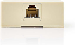Nedis Telecom-Wandcontactdoos - Type Aansluiting: RJ11 - RJ11 Female - RJ11 Female - Recht - PVC - Ivoor - Doos