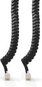 Nedis Telecomkabel - RJ10 Male - RJ10 Male - 2.00 m - Kabel design: Gekruld - Kabeltype: RJ10 - Zwart - Doos