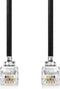 Nedis Telecomkabel - RJ10 Male - RJ10 Male - 5.00 m - Kabel design: Gekruld - Kabeltype: RJ10 - Zwart - Envelop