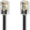 Nedis Telecomkabel - RJ10 Male - RJ10 Male - 5.00 m - Kabel design: Gekruld - Kabeltype: RJ10 - Zwart - Envelop