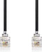 Nedis Telecomkabel - RJ10 Male - RJ10 Male - 5.00 m - Kabel design: Gekruld - Kabeltype: RJ10 - Zwart - Envelop