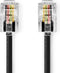 Nedis Telecomkabel - RJ10 Male - RJ10 Male - 5.00 m - Kabel design: Gekruld - Kabeltype: RJ10 - Zwart - Envelop