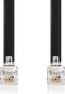Nedis Telecomkabel - RJ10 Male - RJ10 Male - 5.00 m - Kabel design: Gekruld - Kabeltype: RJ10 - Zwart - Envelop